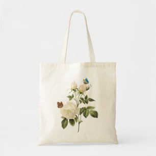 Bouquet of White Roses with Butterflies Bag