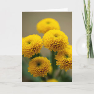 Bouquet of Yellow Santini Chrysanthemum Flowers Card