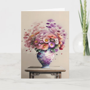 Bouquet on a Table Mother's Day Holiday Card