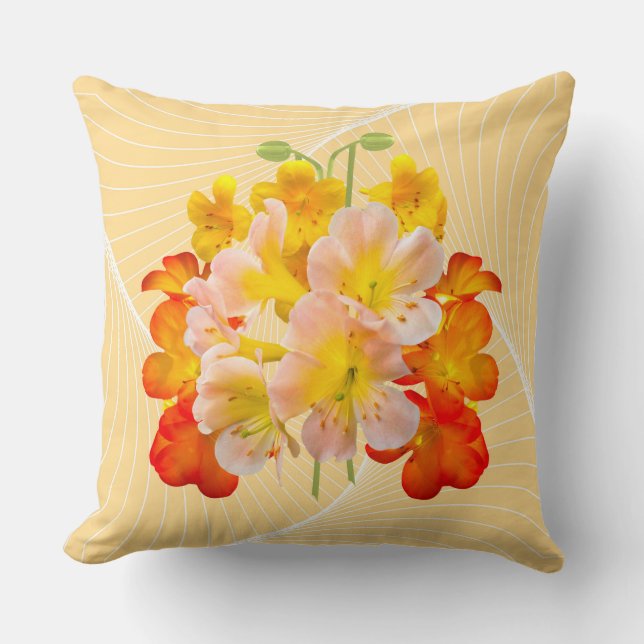 Bouquet Orchid Flower Art Print Cushion (Front)