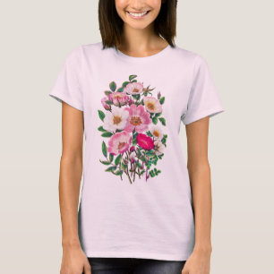 Bouquet Pink & White Wild Rose Flowers T-Shirt