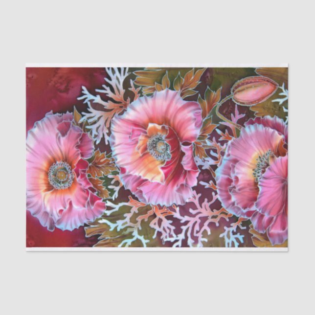 Bouquet Poppy Flowers Decoupage Tissue Paper (Front)