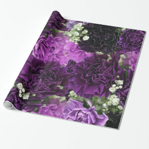 Bouquet Purple Carnations Wrapping Paper