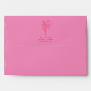 Bouquet Red + Pink Wedding Envelope