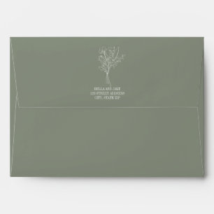 Bouquet Sage Green Wedding Envelope
