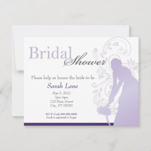 Bouquet Toss Bridal Shower -Purple & White Invitation