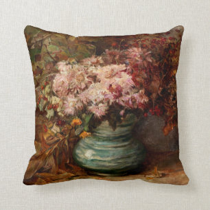Bouquet with chrysanthemums and marigolds cushion