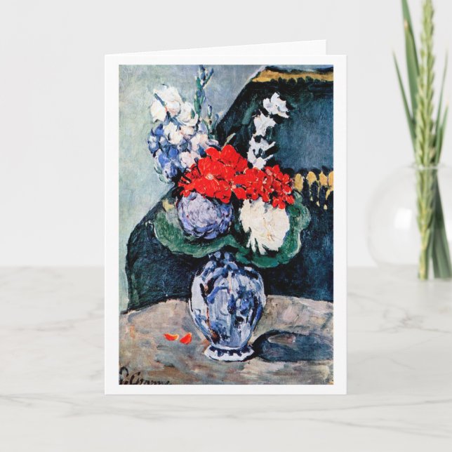 Bouquet with Little Delft, Paul Cezanne Card (Front)