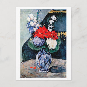 Bouquet with Little Delft, Paul Cezanne Postcard