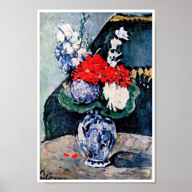 Bouquet with Little Delft, Paul Cezanne Poster (Front)