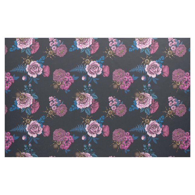 Bouquets and tarantula 2 fabric (Fat Quarter)