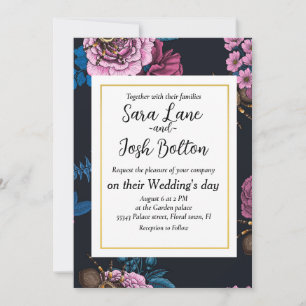 Bouquets and tarantula 2 invitation