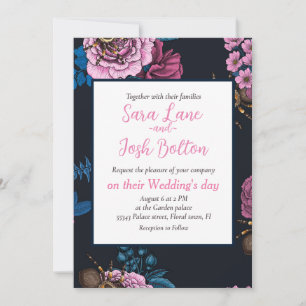 Bouquets and tarantula 2 invitation
