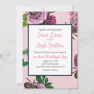 Bouquets and tarantula invitation