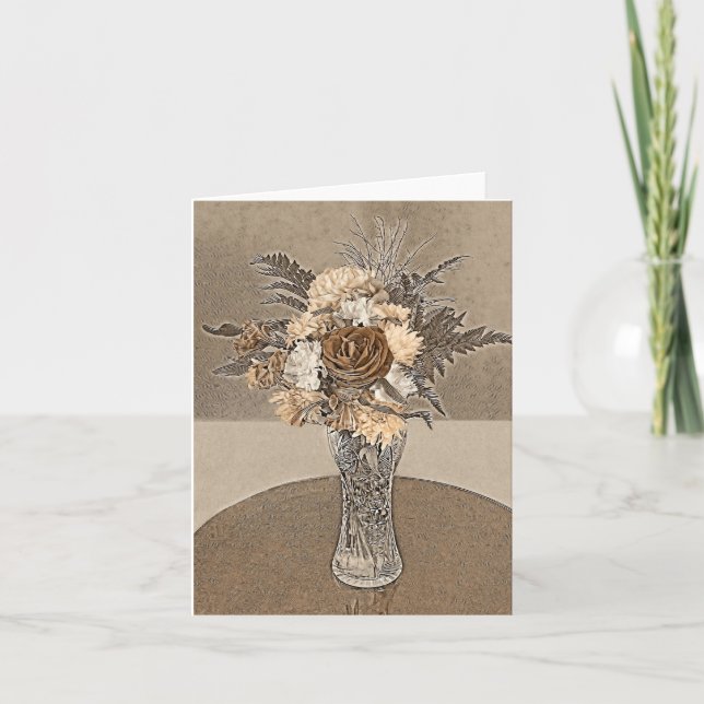 Bouquets in Brown - Blank Card (Front)