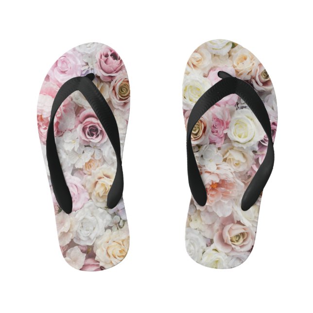 Bouquets of Roses 1 Kid's Flip Flops (Footbed)