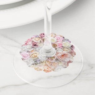 Bouquets of Roses 1 Wine Glass Tag