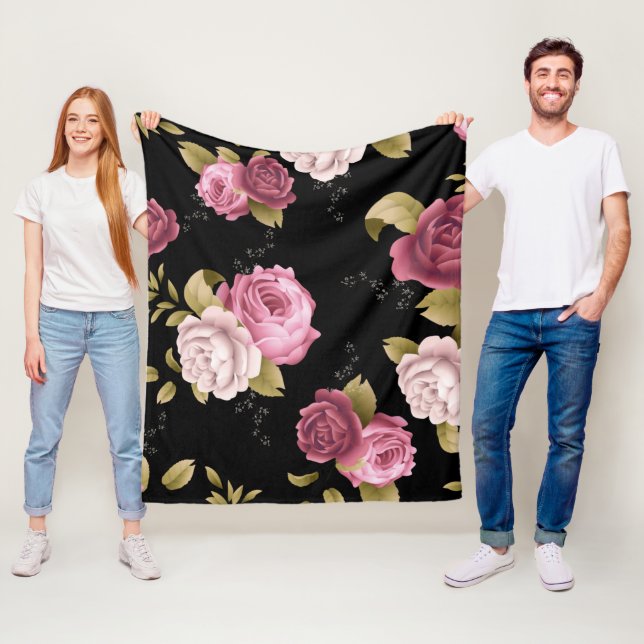 Bouquets of Roses 3 Fleece Blanket (In Situ)