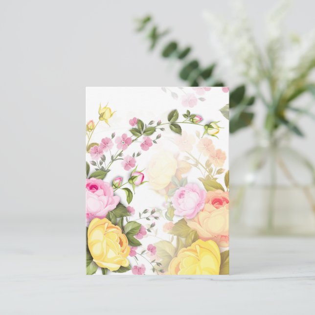 Bouquets of Roses 4 Holiday Postcard (Standing Front)