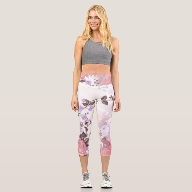 Bouquets of Roses 5 Capri Leggings (Front)