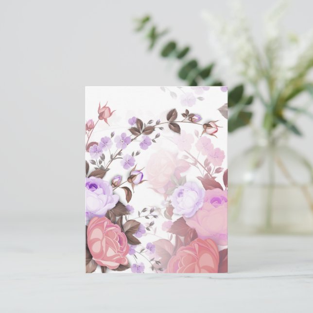Bouquets of Roses 5 Holiday Postcard (Standing Front)