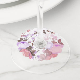 Bouquets of Roses 5 Wine Glass Tag