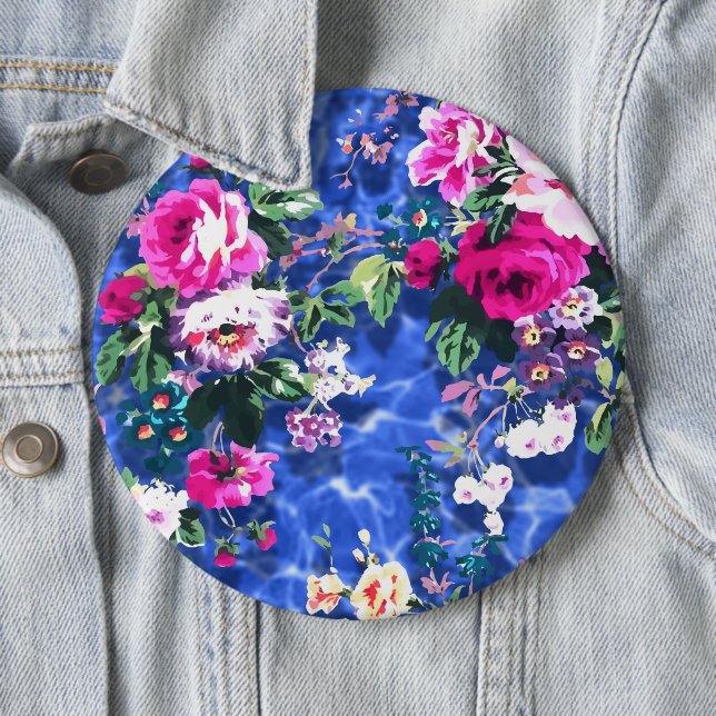 Bouquets with roses 6 cm round badge (In Situ)