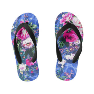 Bouquets with roses kid's flip flops