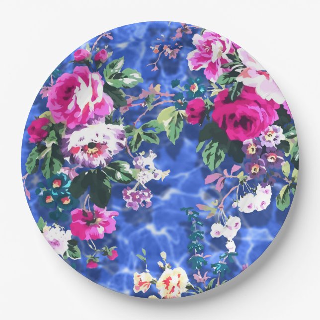 Bouquets with roses paper plate (Front)