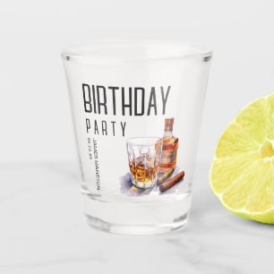 Bourbon and Cigar Birthday Party Shot Glass