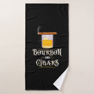Bourbon And Cigars Bath Towel