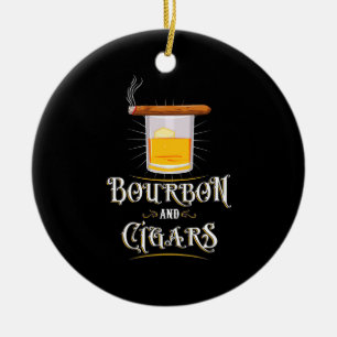 Bourbon And Cigars Ceramic Tree Decoration