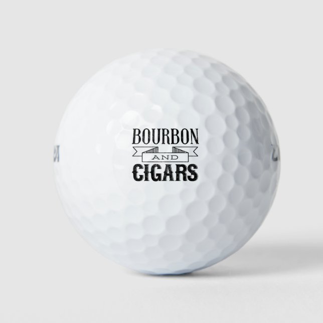 Bourbon And Cigars Golf Balls (Front)