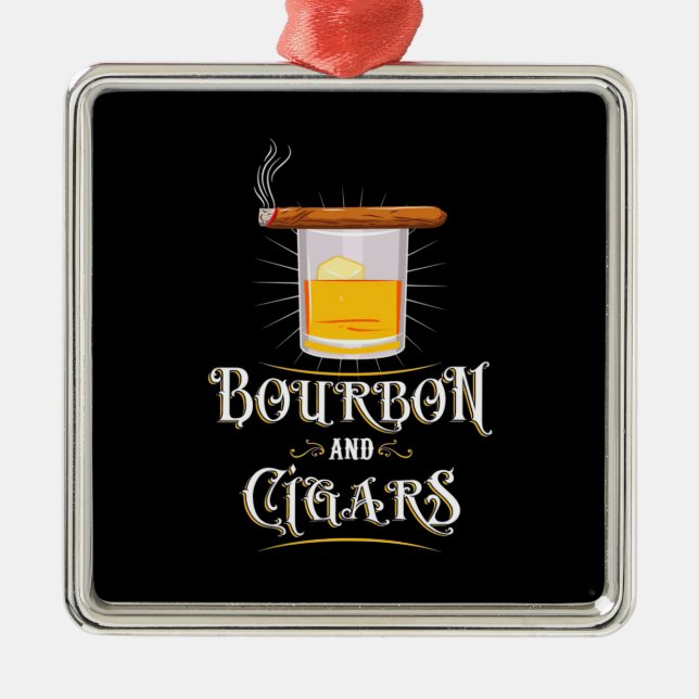 Bourbon And Cigars Metal Tree Decoration (Front)