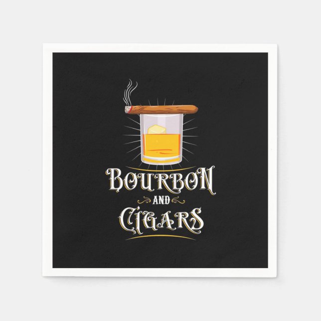 Bourbon And Cigars Napkin (Front)