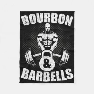 Bourbon Barbells Fitness Bodybuilding Weightliftin Fleece Blanket