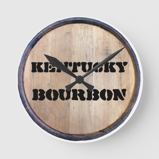 BOURBON BARREL LID (FAUX) KENTUCKY CLOCK (Front)
