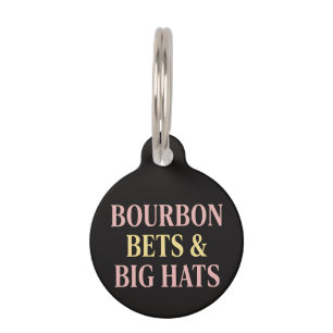 Bourbon Bets & Big Hats Retro Social Club Horse Pet Tag