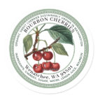 Bourbon Cherries Label with Vintage Cherry