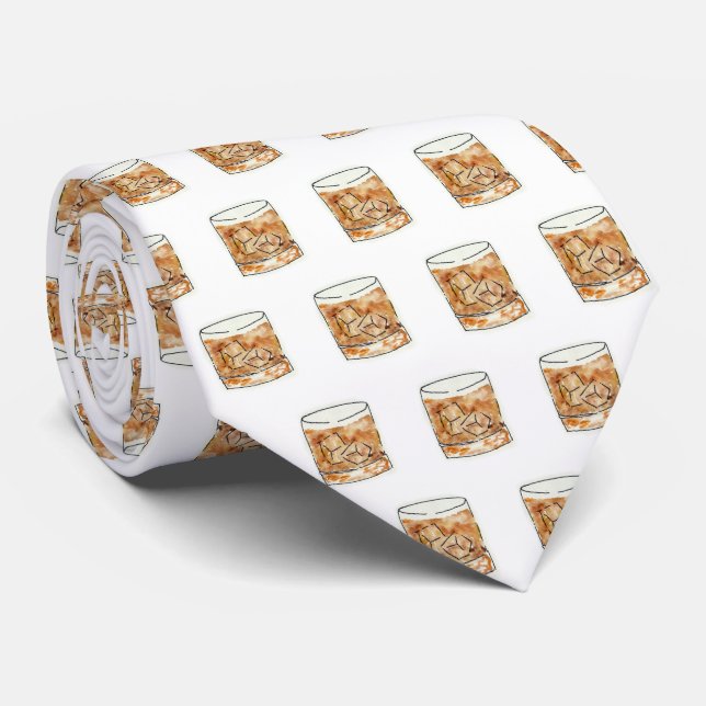 Bourbon, cocktail, southern, watercolor tie (Rolled)
