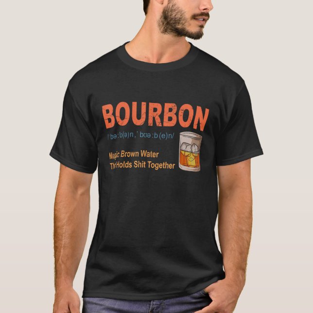 Bourbon Definition Vintage Bourbon Whiskey Drinkin T-Shirt (Front)