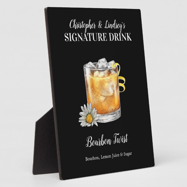 Bourbon Drink • PERSONALIZE this Signature Drink  Plaque (Side)