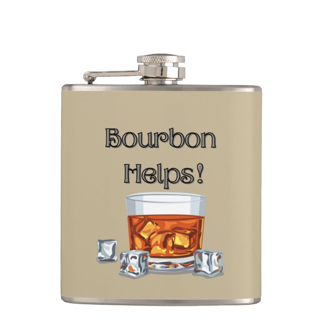 Bourbon Helps! Hip Flask (Front)
