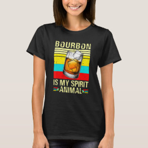 Bourbon Is My Spirit Animal Whiskey Drinker Vintag T-Shirt