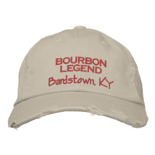 Bourbon Legend, Bardstown KY red on stone Embroidered Hat