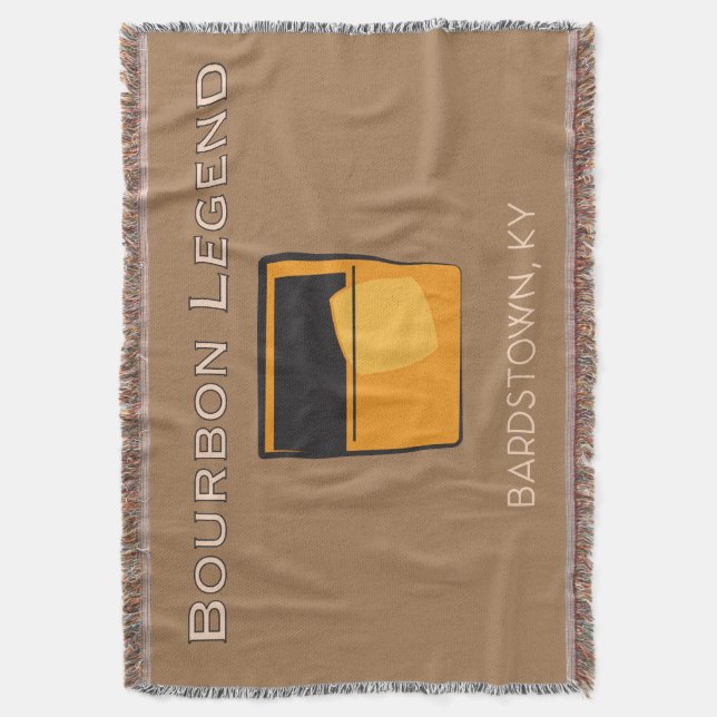 Bourbon Legend in Tan Throw Blanket (Front Vertical)