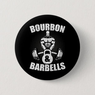Bourbon Rbells Fitness Bodybuilding Weightlifting 6 Cm Round Badge
