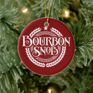 Bourbon Snob - funny whiskey drinker Ceramic Tree Decoration