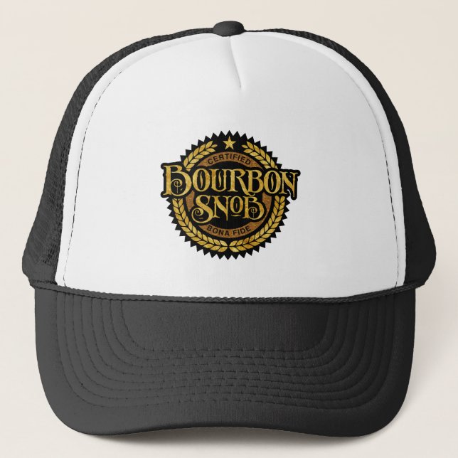 Bourbon Snob - funny whiskey drinker Trucker Hat (Front)