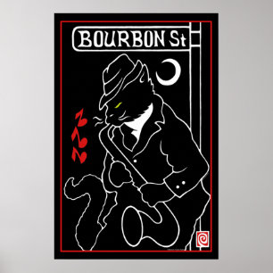 "Bourbon St. Cat" Poster